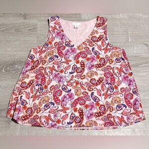 ❤️3/$15❤️St. Tropez Paisley Tank Top Size L